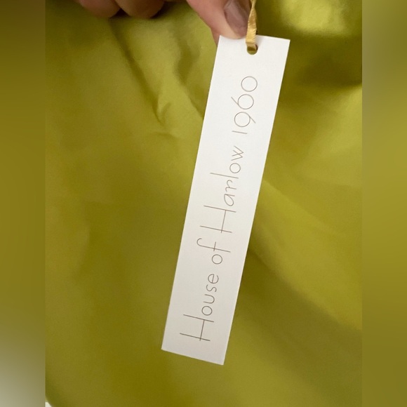 NWT House of Harlow 1960 Green Satin Rhinestone Straps Top - Picture 8 of 8